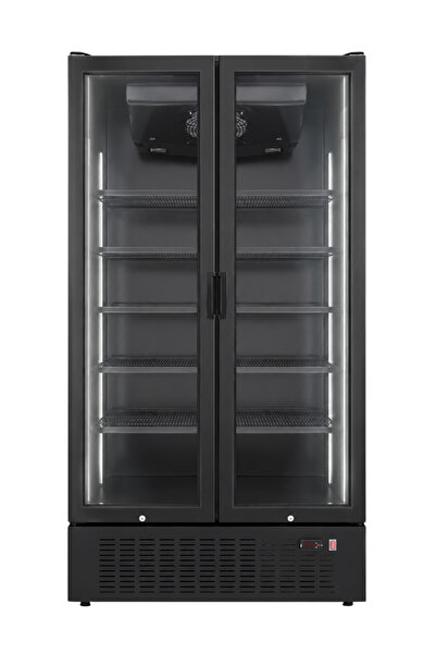 Marketcooler MC900 D2KL Dikey İki Kapılı Siyah Premium Şişe Soğutucu