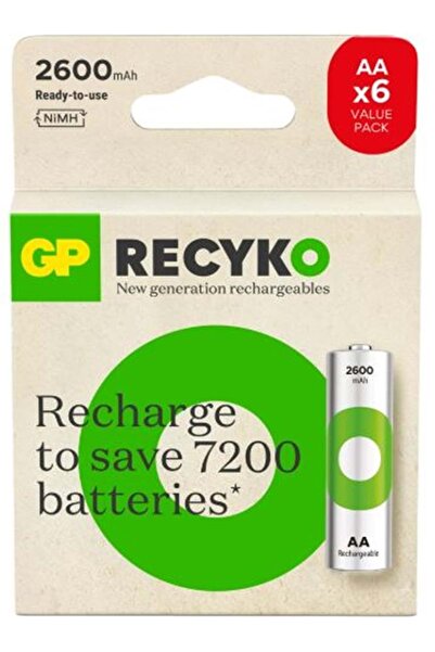 GP AA 2600 mAh Şarjlı Kalem Pil 4+2'li Paket GP270AAHCE4-2