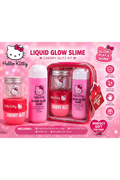 Hello Kitty Cherry Glitz Liquid Glow Slime Kit – Glitter Slime, Sensory Play ...