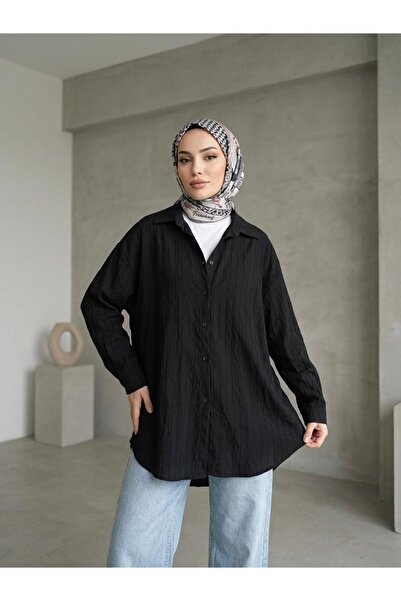 Foremia Kendinden Striped Tunic-Black