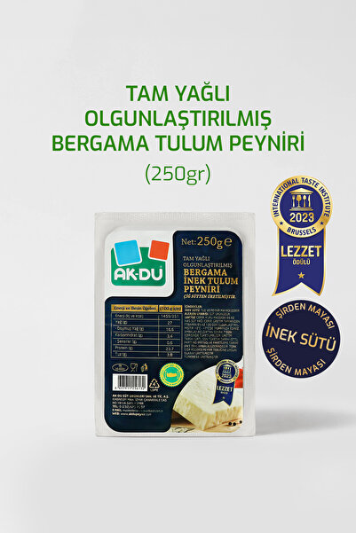 Akdu Tam Yağlı Bergama Tulum Peyniri 250 gr - %100 İnek Sütünden, Olgunlaştır...