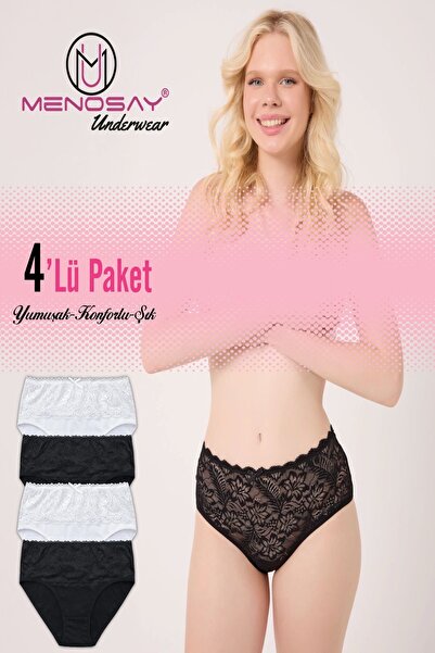 MENOSAY 4'lü paket dantelli bato külot