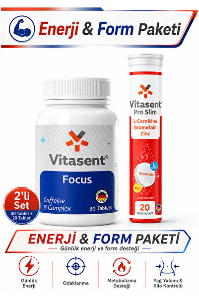 VİTASENT Enerji & Form Paketi – Focus ve Pro Slim ile Gün Boyu Enerji, Odakla...