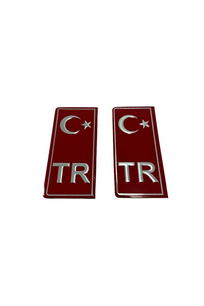 TKY TR ختم لوحة الترخيص باللون الأحمر