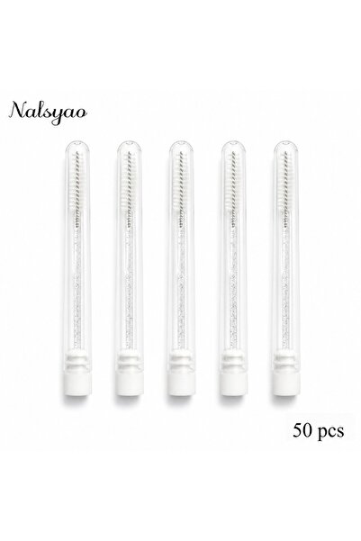 Choice5 A35-50pcs silver Z Lash Brush Applicators Makeup Tools 50Pcs Eyelash ...