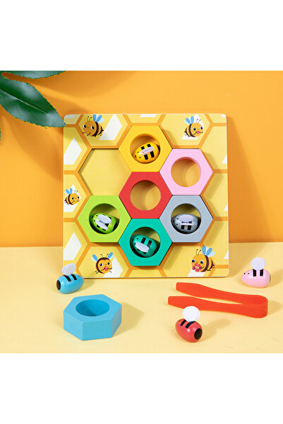 OEM Joc educativ Montessori Puzzle din Lemn cu Albinute, Activitate Educativa...