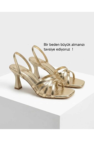 Macelife Kadın Sandelet 7cm Topuklu Günlük Rahat Sandelet