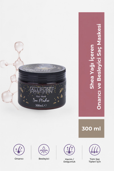 ALLPURE Saç Maskesi (300 ML SHEA YAĞI IÇEREN ONARICI VE BESLEYİCİ MASKE)