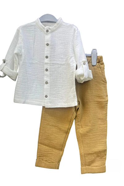 Minigimin Cicileri My Mini's Muslin 2-Piece Set for Boy - Cinnamon