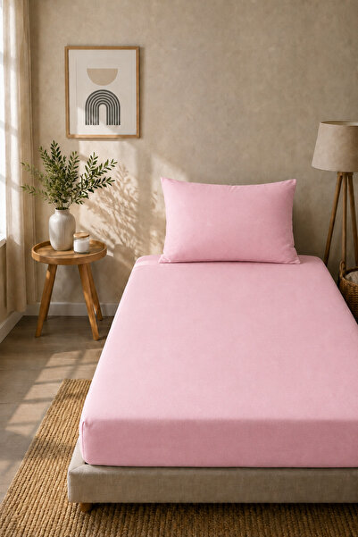 Boreas Home Σετ ζεστό σεντόνι και μαξιλαροθήκη μονό Ranforce 100x200 εκ. Ροζ