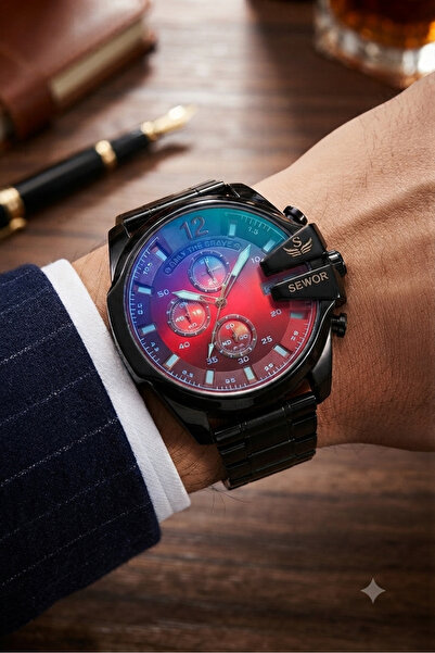 Sewor Watch Tüm Fonksiyon Aktif Siyah Renk Erkek Kol Saati