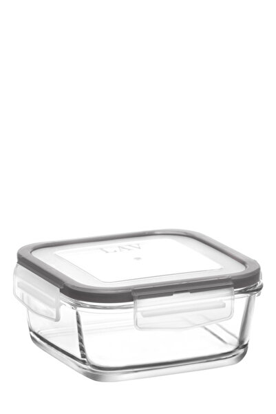 LAV Fresco cam storage container single medium size 675 ml square gray lockin...