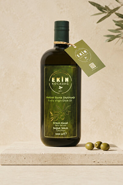 Ekin Kocadağ Edremit Erken Hasat Soğuk Sıkım Naturel Sızma Zeytinyağı 1litre