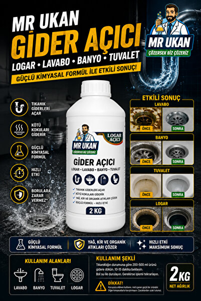 Dr.Ozz 680 Gider Açıcı Logar Lavabo Banyo Tuvalet Gideri Açıcı Güçlü Kimyasal...