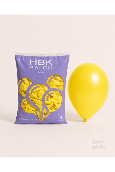 HBK Balon Pastel 11" Balon Hbk Yellow 100Pcs