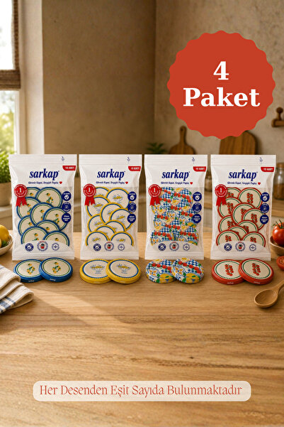 Sarkap Hijyenik Paketli 4'lü 82 mm Kapak - Pop Art Sebze Seri