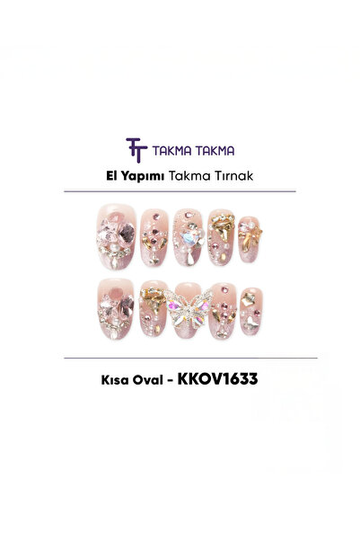 Takma Takma KKOV1633 Renkli Kısa Oval 10'lu Tekrar Kullanılabilir El Yapımı P...