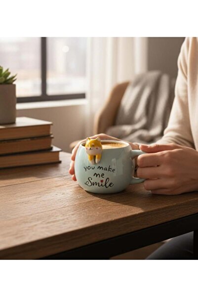 Onedekor Tekli Cuddly Blue Porselen Kupa