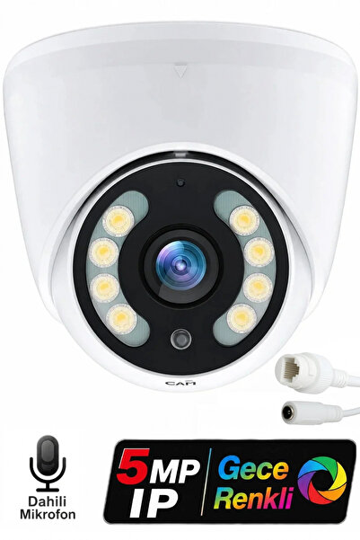 J-TECH JT-6060 5MP PoE Sesli IP Dome Gece Renkli Güvenlik Kamerası