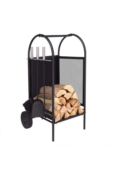 Strend Pro Suport lemne semineu cu accesorii, 60x35x35 cm