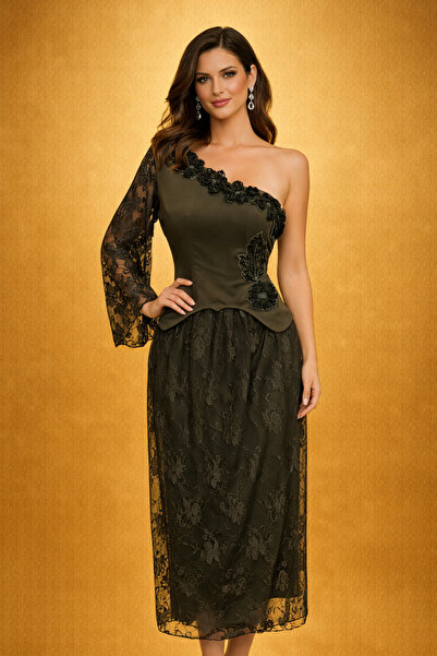 shahad fashion فستان سهرة بستايل غابة الزيتون الملكية،
