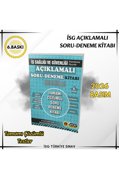 İSG TÜRKİYE SINAV Tamamı Çözümlü Denemeler - Isg Sınavlara Hazırlık 2026