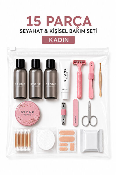 Stone Ready Kit 15 Parça Seyahat ve Kişisel Bakım Seti Kadınlara Özel