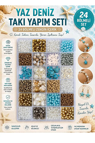 By MO Accessories Yaz Sezonu Doğal Taş Deniz Yıldızı Deniz Kabuğu Fimo Kum Bo...