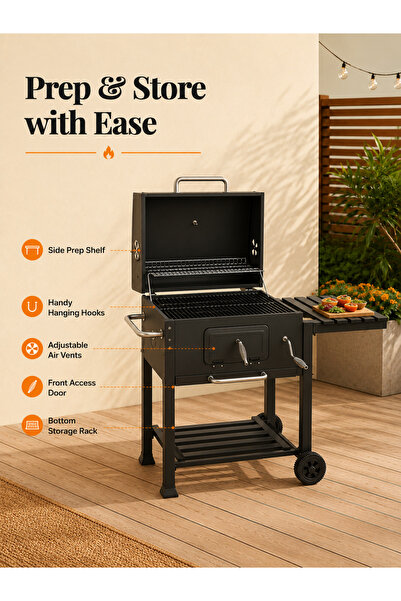 Waite Payging شواية فحم Garden Grill Master، مخصصة للشواء الخارجي والرحلات والنزهات، للاستخدام في الفناء والحديقة