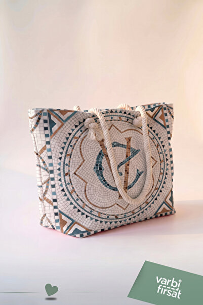 Varbifırsat Tote Plaj Çantası, Fermuarlı Büyük Boy Alışveriş ve Günlük Omuz Çantası 50x30 cm