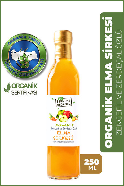 BE FERMENT Organik Zerdeçal Ve Zencefil Özlü Elma Sirkesi (250 Ml )