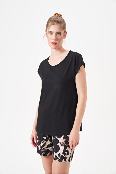 PJS Women's Black Shorts Set 29150
