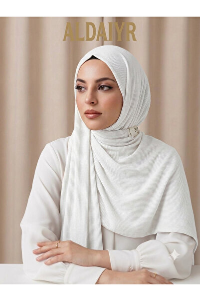 ALDAIYR Combed Cotton Shawl Plain Cream