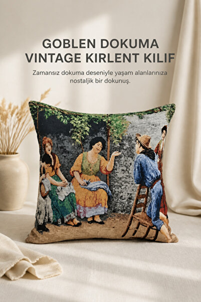 KIRLENT EV Tapestry Woven Vintage Throw Pillow Case