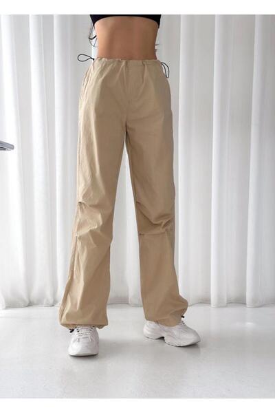 DENİKK PARAŞÜT KUMAŞ SES YAPMAYAN YUMUŞAK DOKULU BELİ LASTİKLİ BOL KESİM PANT...