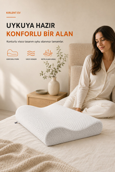 Orthopedic Visco Pillow Neck Hernia Neck Straightening Neck Pain Supported Luxury Orthopedic Pillow.