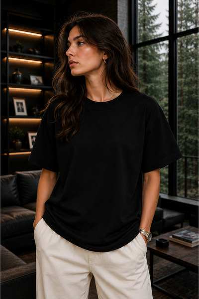 Clothify Large Size Unisex Basic Unprinted 100% Cotton Oversize T-Shirt
