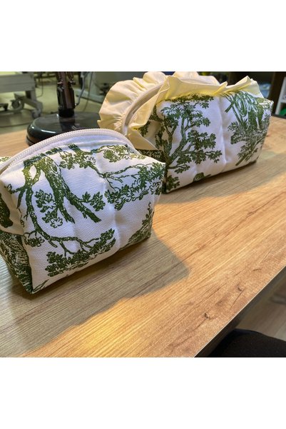 GÖKDAĞ BEDDING Vintage Floral Patterned Makeup Bag Pieces – Fabric Cosmetic Organizer