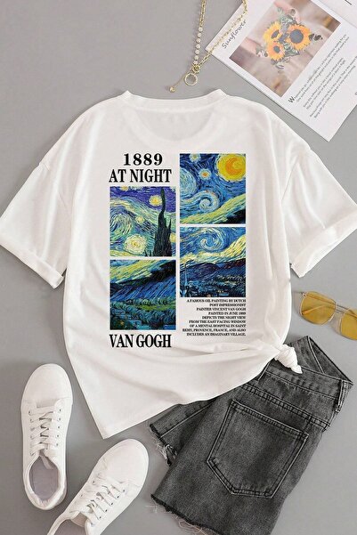 Tarzsokak Unisex Van Gogh Štampano Oversize kroj cipele