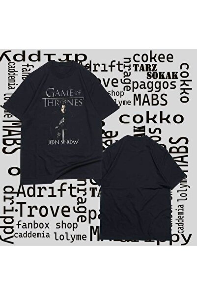 Adrift Kod Presss Unisex crna Jon Snow V2 serija Igra prestola T-shirt 360007tt