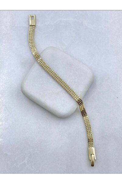 Nazellaa Xuping 14k Gold Örgü Zincir Bileklik