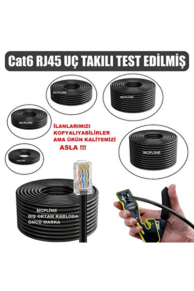 NcpLine 100 Metre Cat6 Dış Ortam +PLUS Internet Kablosu Modem Pc Arası Bilgis...