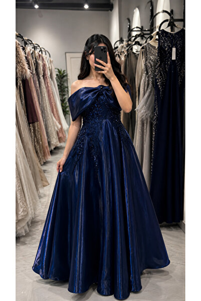 dalaa Trend Beket Evening Dress 3 Colors: Red, Olive, and Navy.
