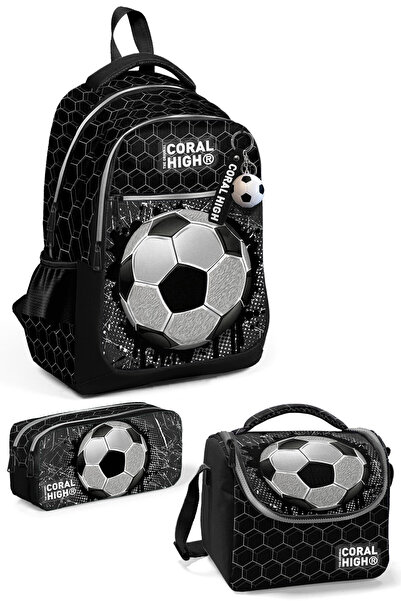 Coral High 3-piece Football Patterned School Bag SET - Kids SET03653