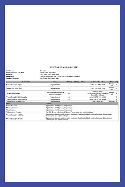 zadelife Yaban Mersini Özü 700 g (PESTİSİT & AĞIR METAL İÇERMEZ ANALİZLİ)