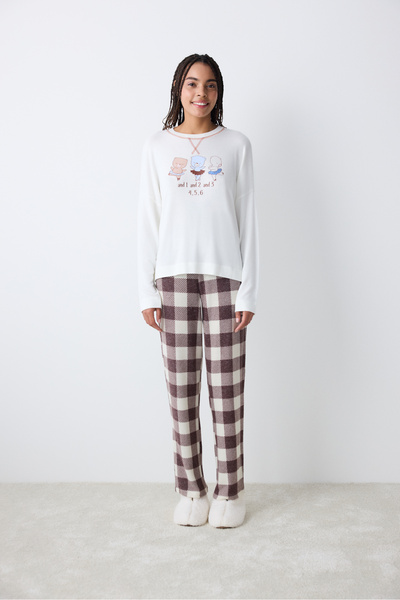 Penti Cute Bear Ekru Sweatshirt Pijama Üstü