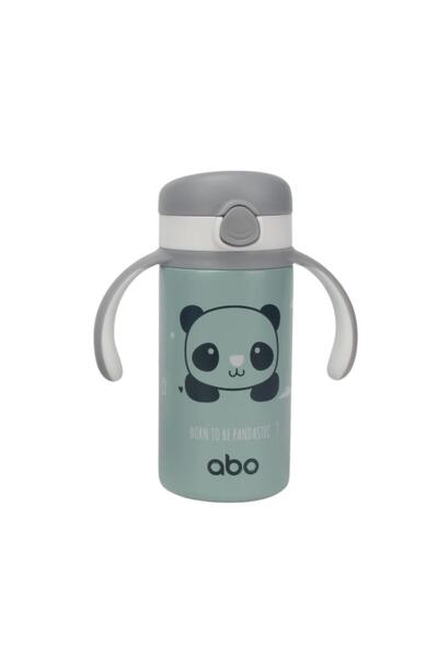 ABO Παγούρι θερμός 280 ml με χερούλι και καλαμάκι abottle BORN TO BE PANDASTIC