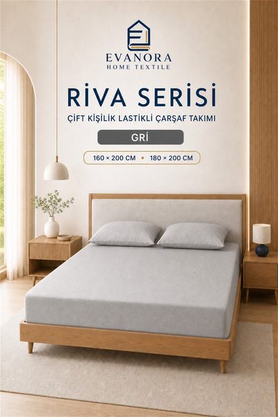 Evanora طقم ملاءات سرير مطاطية من سلسلة هوم ريفا 100x200 / 160x200 / 180x200