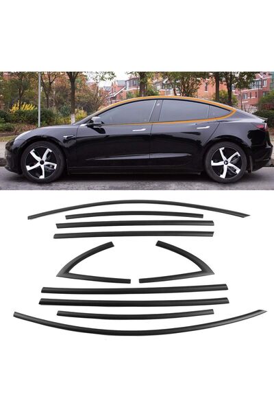 autogp Tesla model y cam çerçevesi kenar çıtası pianoblack tamtur 10 parça 20...