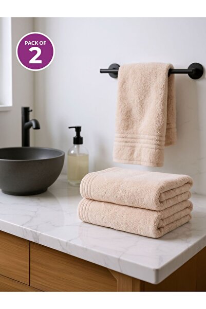 Donetella Pack of 2 Hand Towels 50x90 cm – 330 GSM Microfiber, Soft, Absorben...